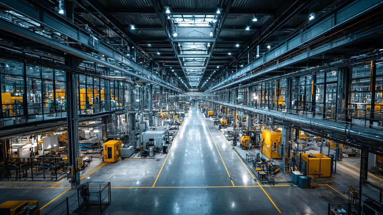 Aerial view of industrial facility with compressor room for compressed air system energy audit